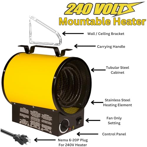 Dura Heat 240V Electric Space Heater for Garage, 3750W, 12800 BTU - EUH4000