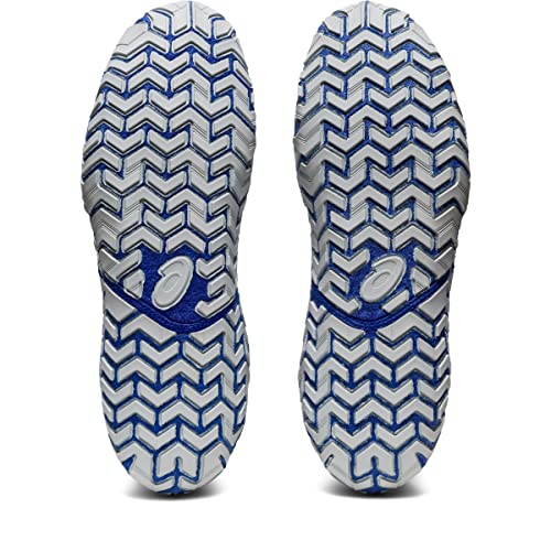 ASICS Men's Aggressor 5 Wrestling Shoes, 4.5, White/Lapis Lazuli Blue