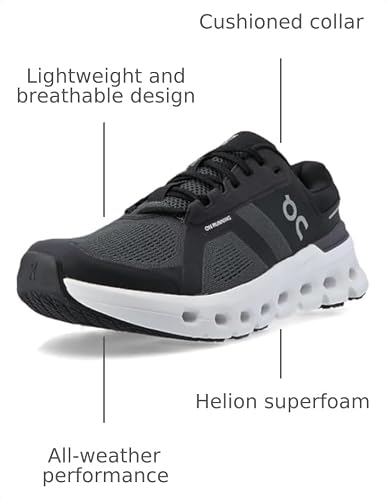 On Men's Cloudrunner 2 Sneakers, Eclipse | Black, 9 Medium US