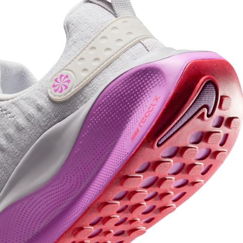Nike InfinityRN 4 Men's Road Running Shoes (DR2665-011, Vast Grey/Hyper Violet/Bright Crimson) Size 10