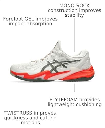 ASICS Men's Court FF 3 Tennis Shoes, 9, Soft Oat/Vintage Khaki