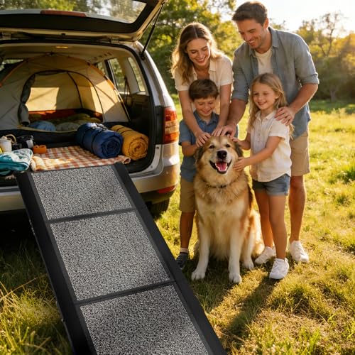 Dog Ramp for Car, Truck, 63"x17" Folding Non-Slip Pet Ramp for Large Dogs