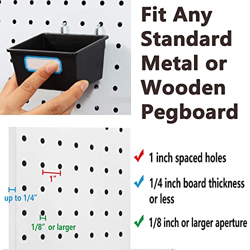 Pegboard Hooks Assortment, for Organizing Various Tools, with Pegboard Bins, 107 PCS, 48 of Which are Locks