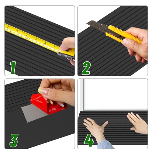 Nuvium 1" Rise Rubber Threshold Ramp for Doorways, Wheelchair Ramp