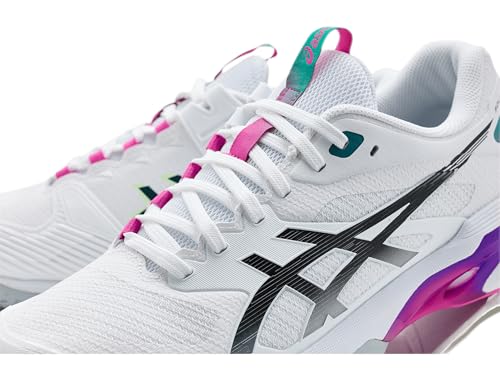 ASICS Men's Solution Speed FlyteFoam 4 Tennis Shoes, 14, White/Digital Sakura