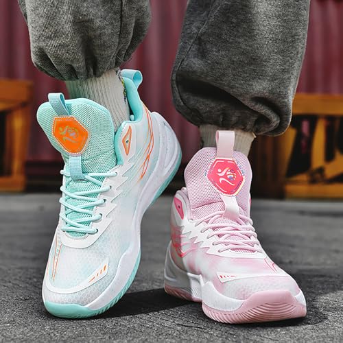 Huogra High Top Womens Mens Basketball Shoes Breathable Non Slip Outdoor Sneakers Comfortable Fashion Athletic Training Sport Shoes