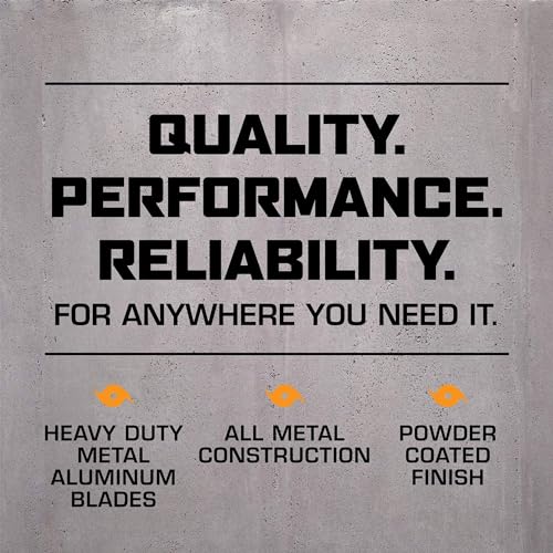 Hurricane Pro High Velocity Metal Blade Floor Fan, 3 Speeds, Black, 20in
