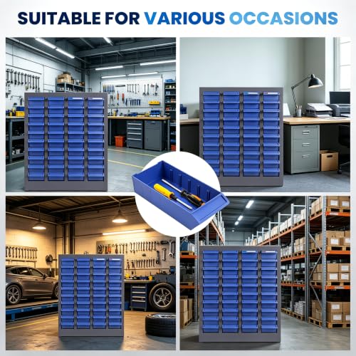 40 Drawers Bolt and Nut Tool Storage Cabinet with 200 Dividers & 80 Label Slots, Heavy-Duty Alloy Steel Parts Cabinet, ABS Drawers Bolt Bins Organizer for Hardware, Screws, in Workshop