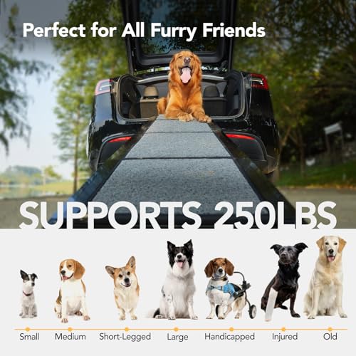 PetThem Dog Ramp for Cars, 71" L × 17.2" W, Extra-Long Foldable