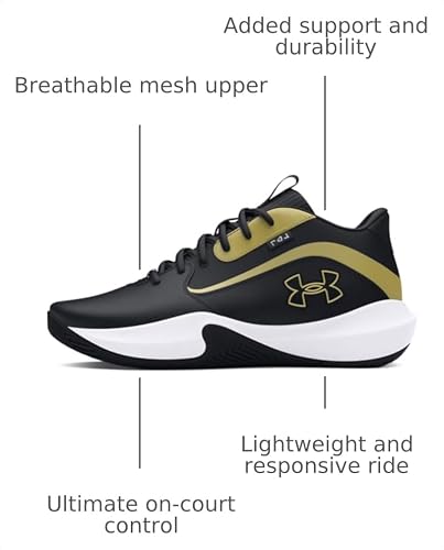 Under Armour Unisex Lockdown 7, (001) Black/Black/Metallic Gold, 10, US