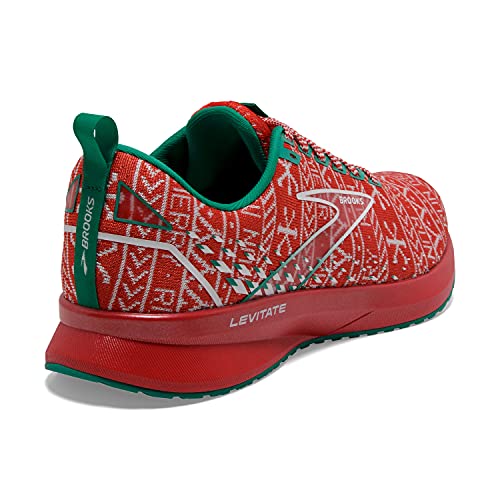 Brooks Women's Levitate 5 Neutral Running Shoe - Red/White/Green - 10 Medium