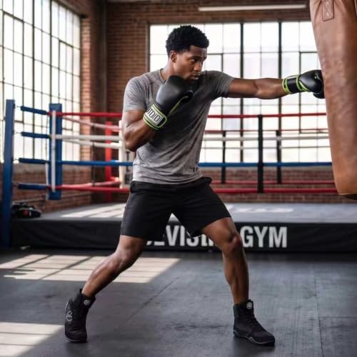 Men's Wrestling Shoes with Lightweight,Sdtdid Boxing Shoes Made of Micro Suede for Gym,Powerlifting,Bodybuilding,Training Etc. Black