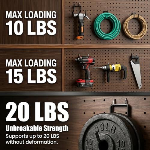 INCLY 10 Pack 1/4" Pegboard Drill Holder Tool Utility Hooks