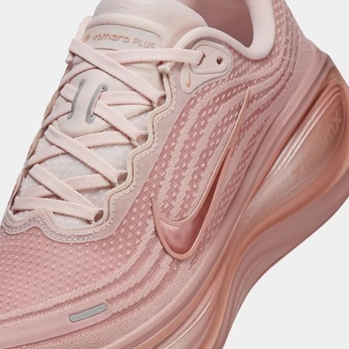 Women's Nike Vomero Plus Road Running Shoes in Particle Pink/mtlc Rose Gold-silt Red, Style HV8154-601