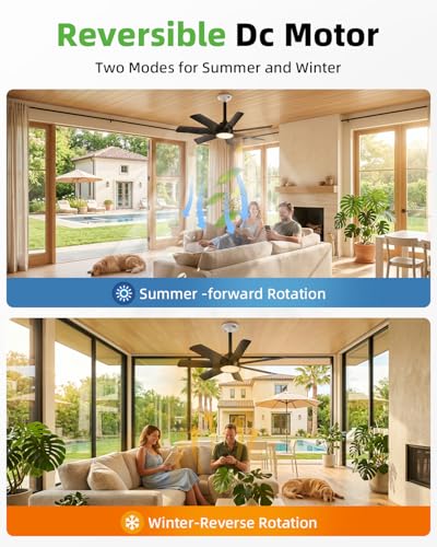JOMARIUS 28 Inch Socket Fan Light with Remote Control, Screw in E26/E27 Ceiling Fan with LED Light, 3000-6000K Dimmable Color Temp, 6 Speeds, Timer, for Bedroom Kitchen Living Room Garage, Black