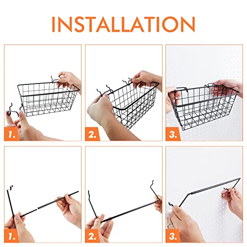 Pegboard Organizer Accessories 18 Pack, Peg Board Hooks Assortment (Black)