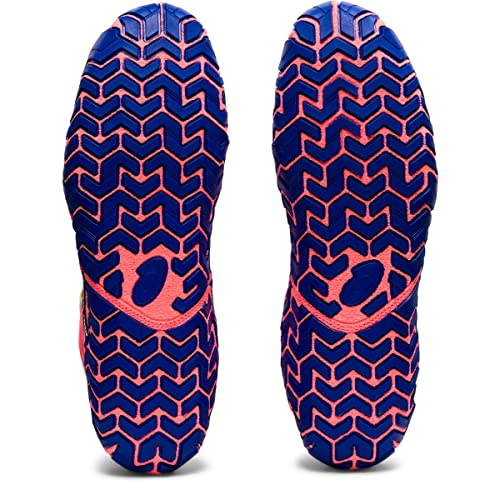 ASICS Men's Aggressor 4 Wrestling Shoes, 10.5, Blazing Coral/Lapis Lazuli Blue