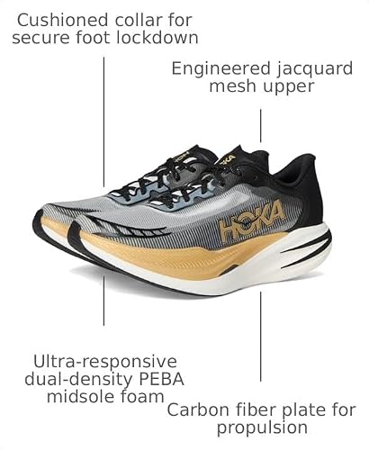 Hoka Unisex Cielo X1 2.0 Sneaker, Black/Gold, 9.5 US Men