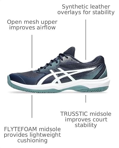 ASICS Men's Game FF Pickleball Tennis Shoes, 10.5, Midnight/White