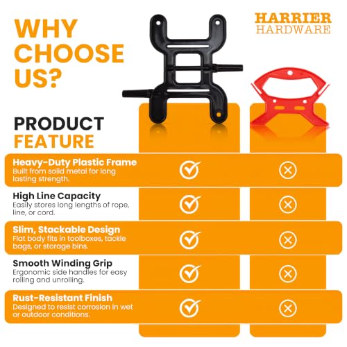 Harrier Hardware Trotline Winder Black Cord Organizer
