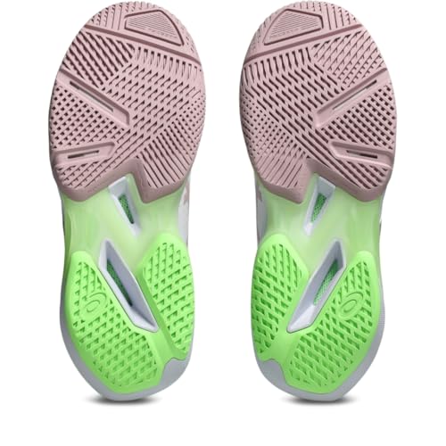 ASICS Women's Solution Speed FlyteFoam 4 Clay Tennis Shoes, 9, White/MORGANITE