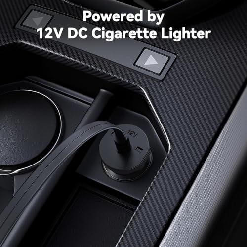 Inzeetor 150 PSI Tire Inflator Portable Air Compressor with Digital Pressure Gauge, 12V DC Auto Shutoff Air Pump Emergency LED Light for Car Tires, Bicycle & Balloons, Black