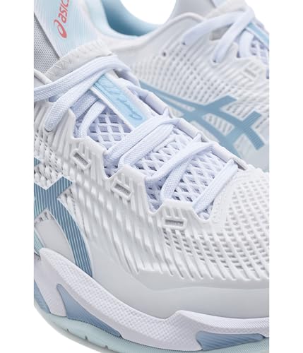 ASICS Women's Court FlyteFoam 3 Tennis Shoes, 9.5, White/Sky