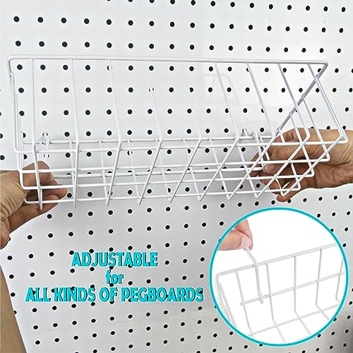 G.CORE Peg Board Organizer 21 Pack, Pegboard Accessories with Baskets Cups Hooks - 1/8" & 1/4" Peg Board Wall Tool Organizers, Utility Holders & Hangers for Garage Craft Workbench