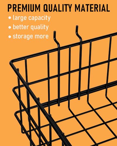 INCLY 4 Pack Pegboard Baskets Bins Set, Black Metal Pegboard Accessories