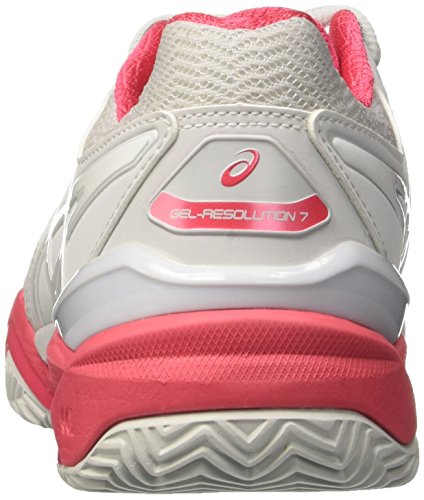 ASICS Gel-Resolution 7 Clay Womens Tennis Shoes E752Y Sneakers Trainers (UK 4 US 6 EU 37, Grey White red 9601)