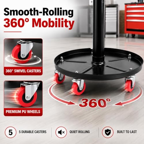 PowerSmart 330 lbs Capacity Pneumatic Roller Seat with Wheels, Adjustable Rolling Mechanic Stool with Tool Tray, Hydraulic Garage Shop Stool, Swivel Creeper Seat for Automotive Repair