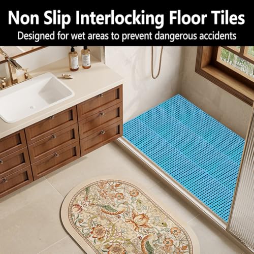 30 Pack Garage Floor Tiles, 12x12 Inch Interlocking Drainage Tiles