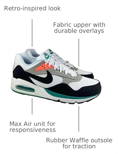 Nike Women's Air Max Correlate Running Shoes, White/Black-New Green, 9.5 M US