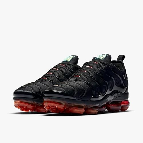 Nike Men's Air Vapormax Plus Sneaker, Black Lt Smoke Grey Magma Orange, 12