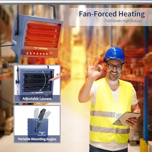 TEMPWARE 7500W Electric Garage Heater 240V Hardwired Ceiling Mount Heater