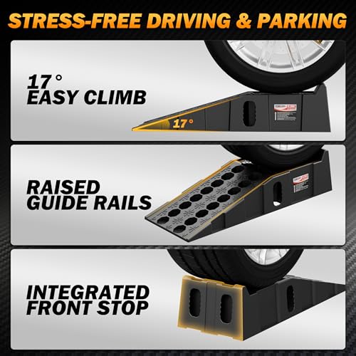 TOWKING 16000lb Car Ramps for Oil Changes,11.1" Max Wide Path for SUV&Truck