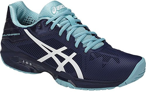 ASICS Womens Gel-Solution Speed 3 Sneaker, Indigo Blue/White/Porcelain Blue, Size 8.5