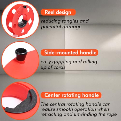 Homeon Wheels 100 ft Extension Cord Storage Reel, Impact-Resistant