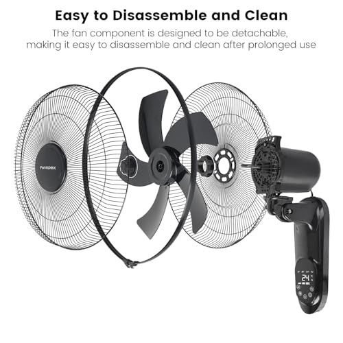 Fanspex 16" Wall Mounted Fan for Home Garage Workshop Greenhouse