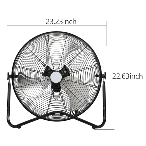 BILT HARD 4650 CFM 20" High Velocity Floor Fan, 3-Speed Heavy Duty Metal Fan with Wall-Mounting System, Industrial Shop Fan for Commercial, Garage, and Greenhouse