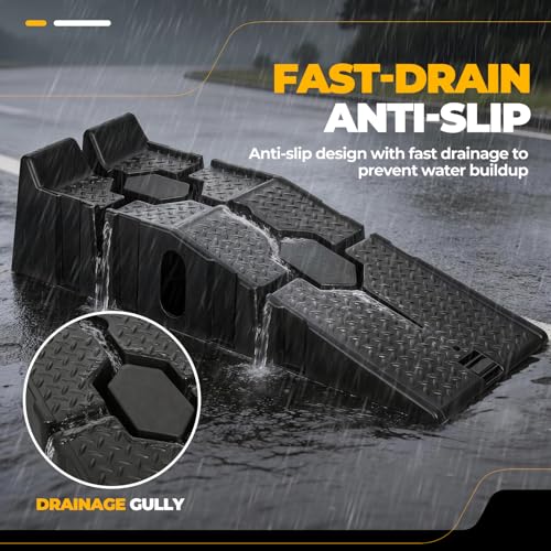 Auto Dynasty Car Ramps for Oil Changes, Low-Profile 2Pcs 2.5 Ton Capacity