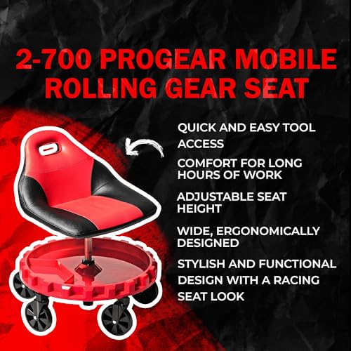 Traxion 2-700 ProGear Mobile Rolling Gear Seat W/Equipment Tray and Five All-Terrain 5" Casters