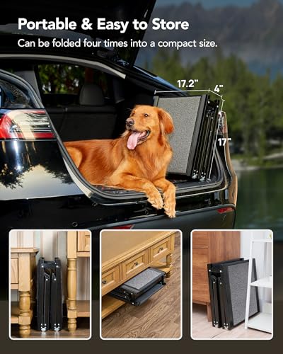 PetThem Dog Ramp for Cars, 63" L × 17" W, Lightweight Foldable