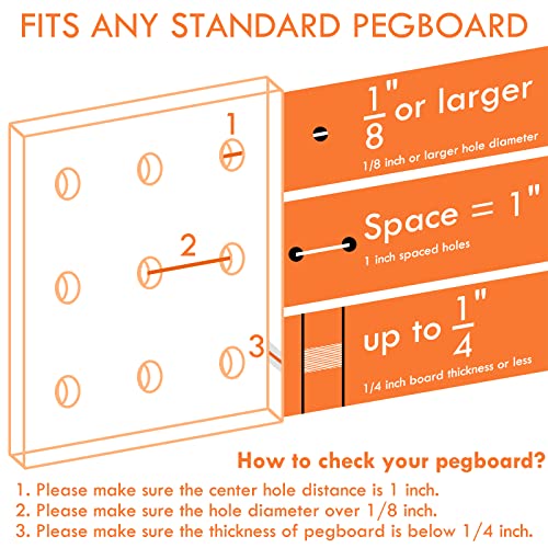 Pegboard Hooks Accessories 30pcs 2inch Metal Peg Board Tool Hangers (Black)