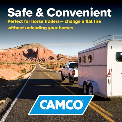Camco Trailer Aid Plus - 5 1/2" Lift Tandem Tire Trailer Ramp - Quickly Change RV & Trailer Tires Without Unloading Cargo - Trailer & RV Accessories for Easier Hauling - Yellow (21002)