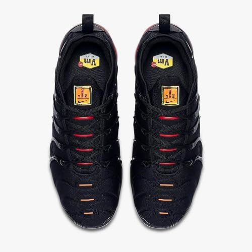 Nike Men's Air Vapormax Plus Sneaker, Black Lt Smoke Grey Magma Orange, 12