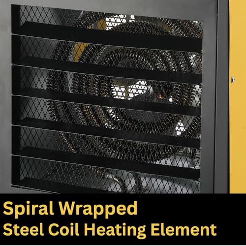 Dura Heat EWH5510 Electric Forced Air Heater with Remote Control 17,060 Btu, Yellow, Large