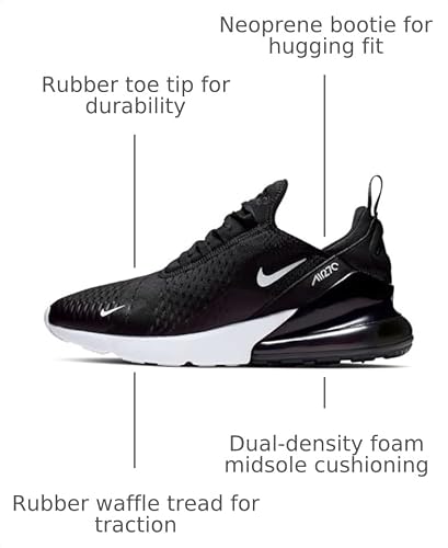 Nike Men's Air Max 270 Shoes, Black/Anthracite-White-Solar Red, 8.5