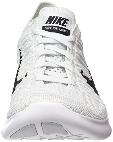 NIKE Men's Free Rn Flyknit Running Shoe White/Black-Pure Platinum 7.5 D(M) US