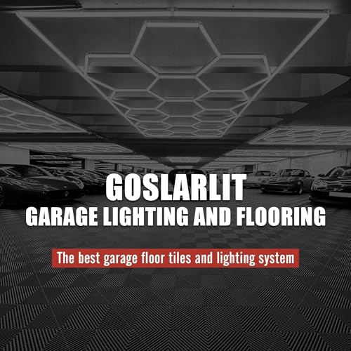 GOSLARLIT 20 PCS Interlocking Garage Floor Tiles, 15.7" x 15.7", Black